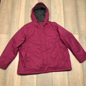 L.L. Bean Winter Warmer Jacket Womens Plus Size 2X Berry Red Fleece Lined Coat